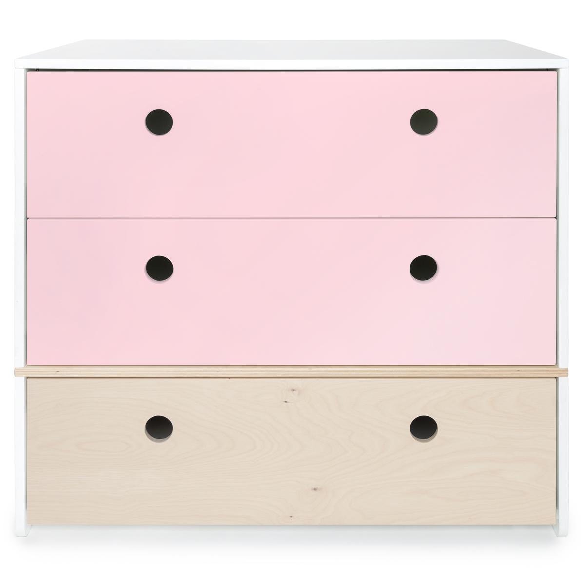 Commode COLORFLEX façades tiroirs sweet pink-white wash