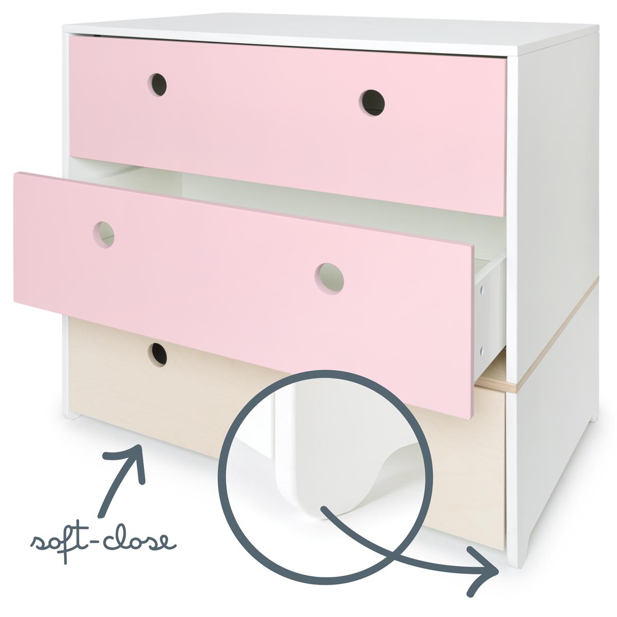 Commode COLORFLEX façades tiroirs sweet pink-white wash