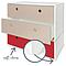 Commode COLORFLEX façades tiroirs warm grey-warm grey-true red