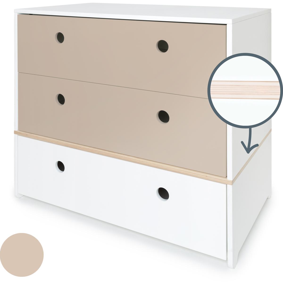 Commode COLORFLEX façades tiroirs warm grey-warm grey-white