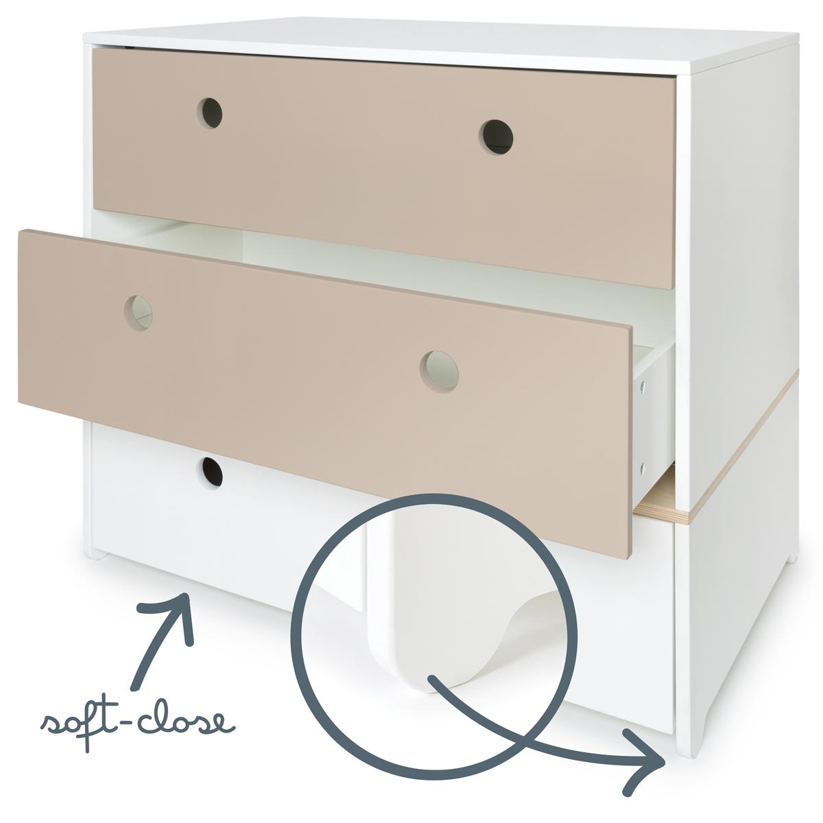 Commode COLORFLEX façades tiroirs warm grey-warm grey-white