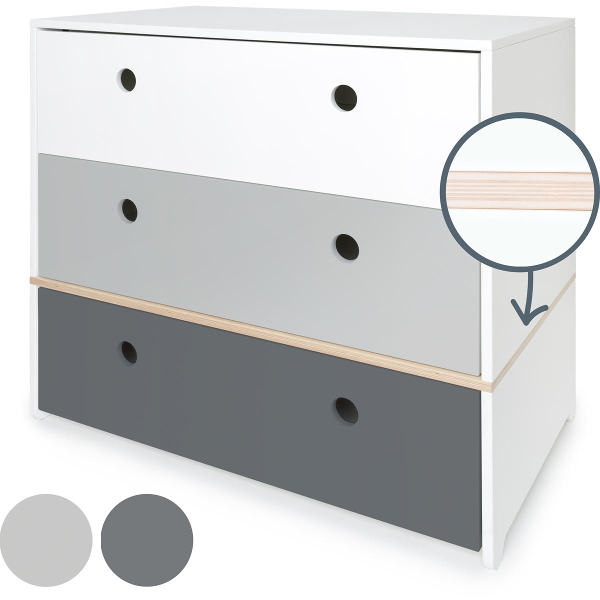 Commode COLORFLEX façades tiroirs white-pearl grey-space grey