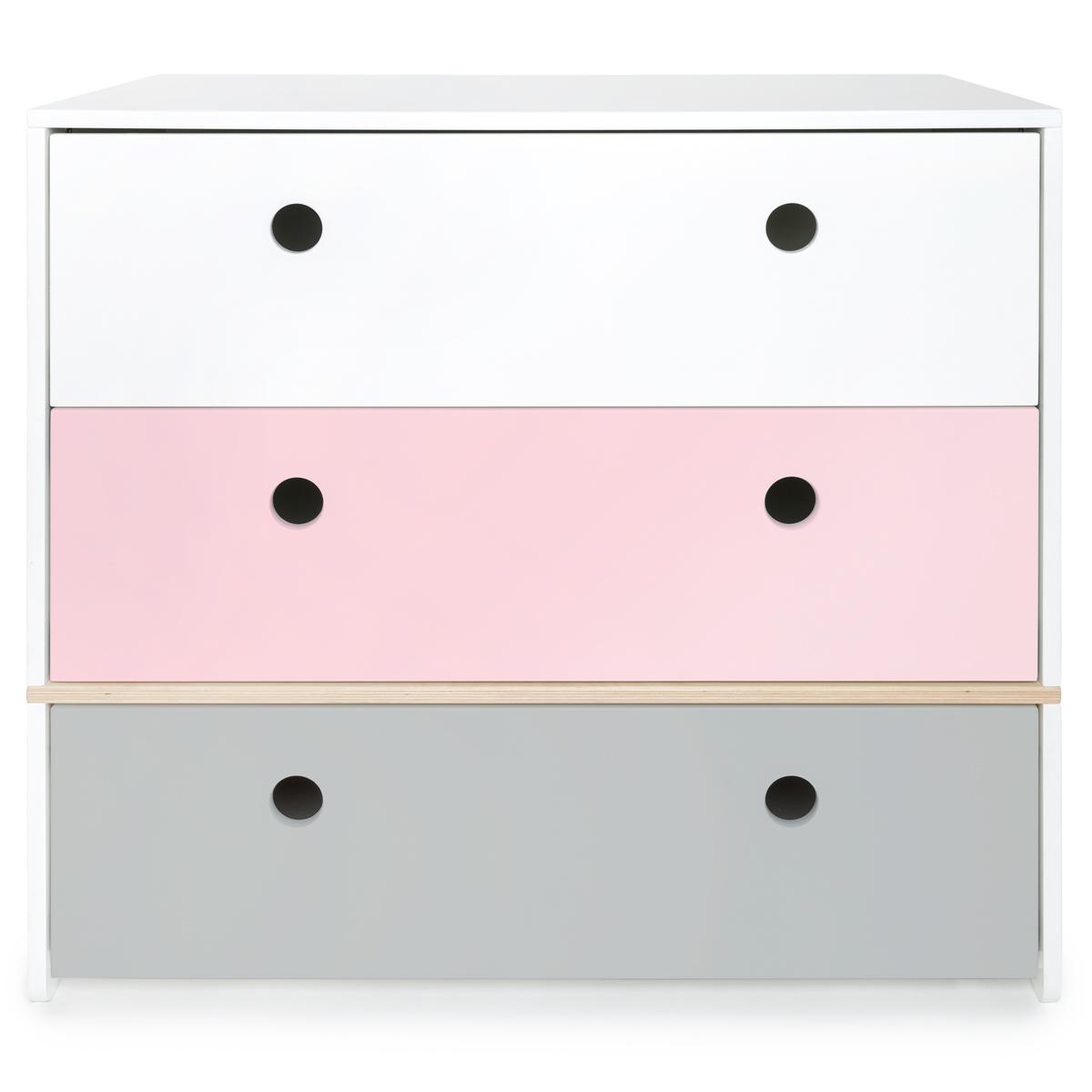 Commode COLORFLEX façades tiroirs white-sweet pink-pearl grey 