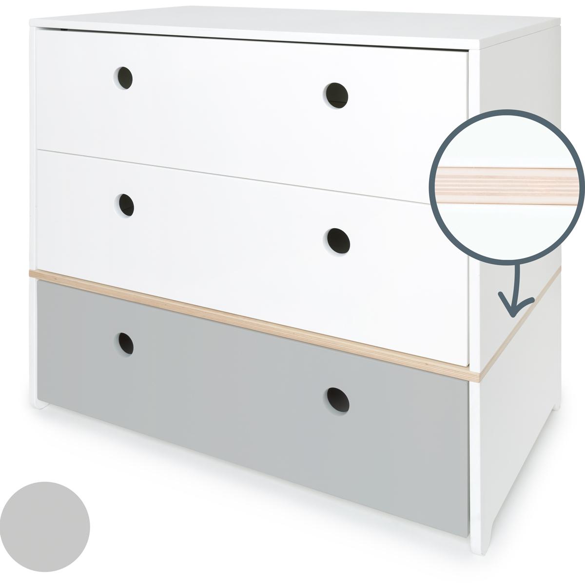 Commode COLORFLEX façades tiroirs white-white-pearl grey