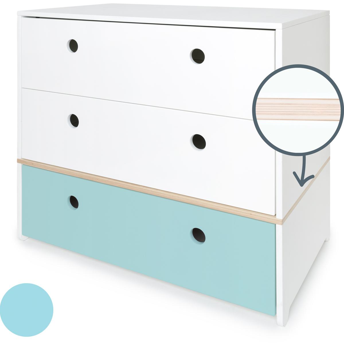 Commode COLORFLEX façades tiroirs white-white-sky blue 