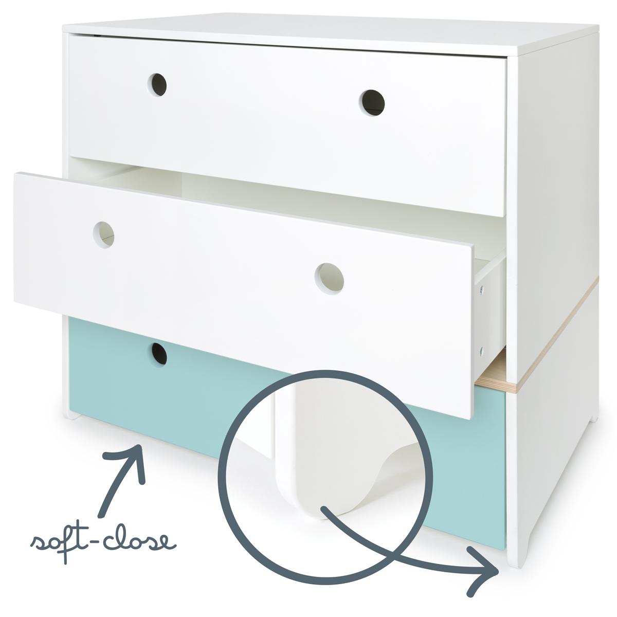 Commode COLORFLEX façades tiroirs white-white-sky blue 