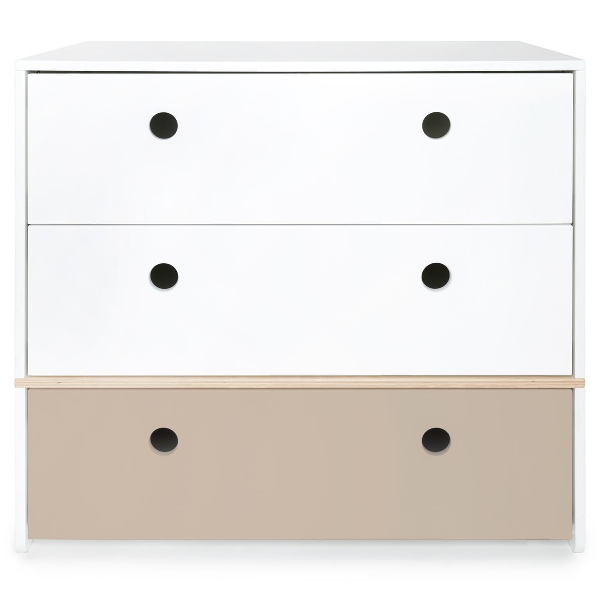 Commode COLORFLEX façades tiroirs white-white-warm grey