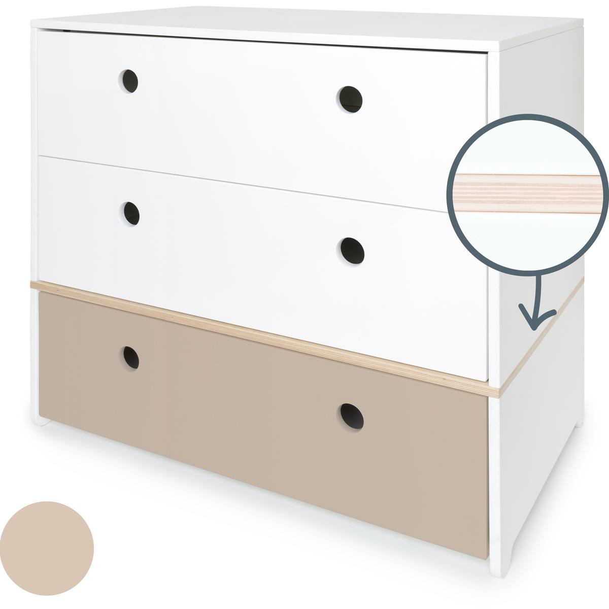 Commode COLORFLEX façades tiroirs white-white-warm grey