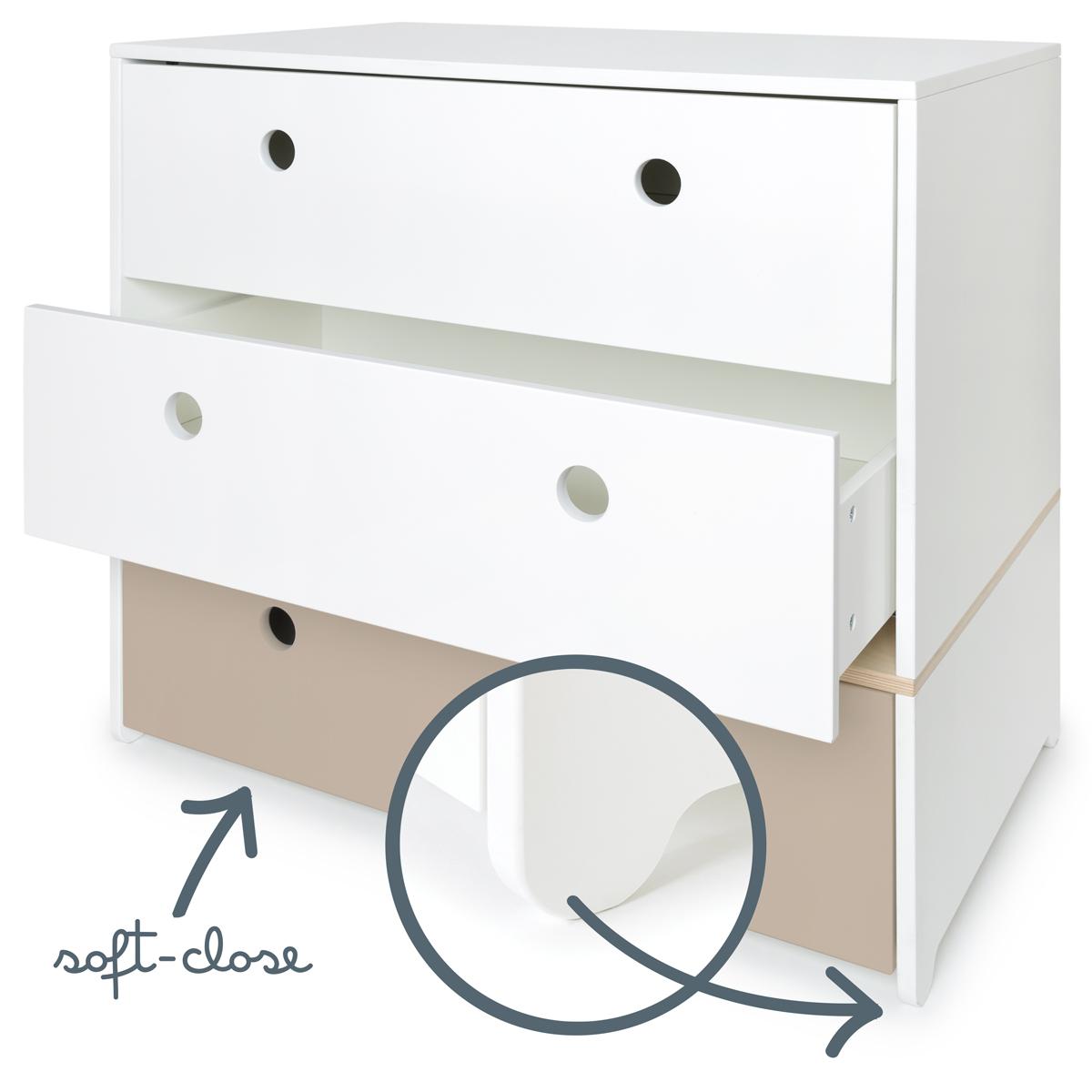 Commode COLORFLEX façades tiroirs white-white-warm grey