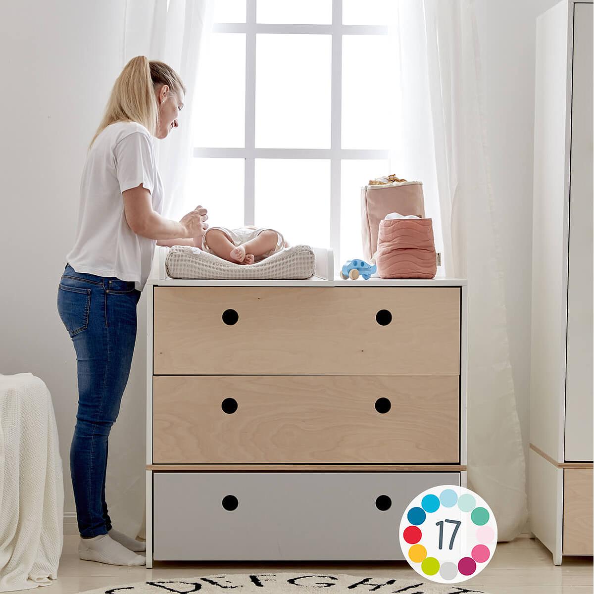 Commode COLORFLEX façades tiroirs white-white-warm grey