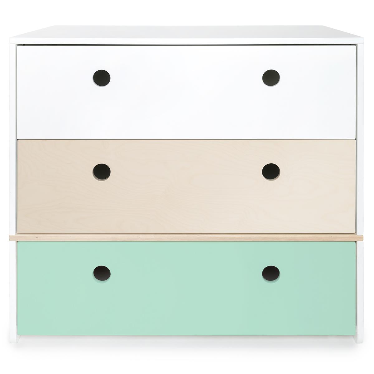 Commode COLORFLEX façades tiroirs white-white wash-mint
