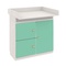 Commode-table à langer 93x78cm DESTYLE de Breuyn en hêtre blanc 3 portes green