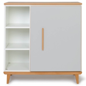 Cómoda 1 puerta 3 huecos NADO Retro acabado haya manhattan grey