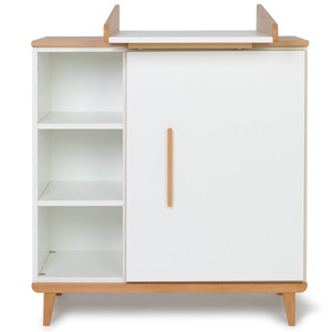Cómoda cambiador 1 puerta 3 huecos NADO Retro acabado haya white