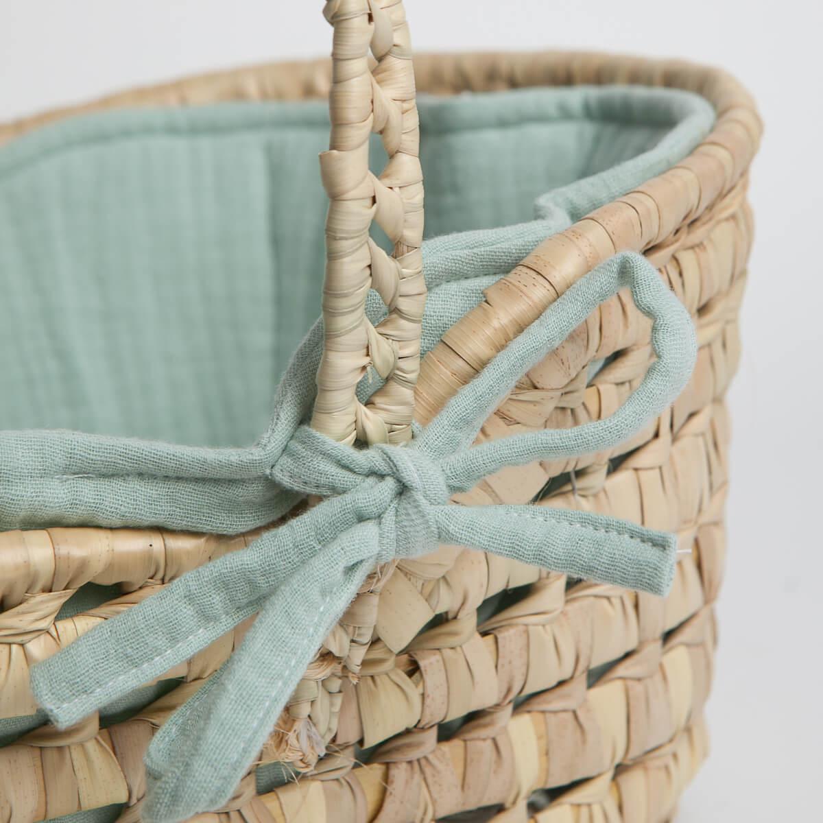 Couffin poupée en feuilles de palmier BOBBLE vert