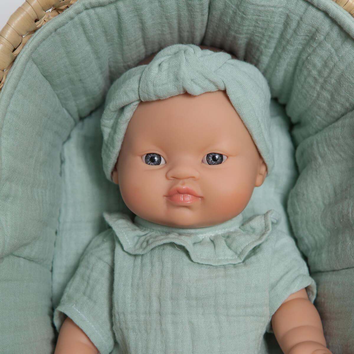 Couffin poupée en feuilles de palmier BOBBLE vert