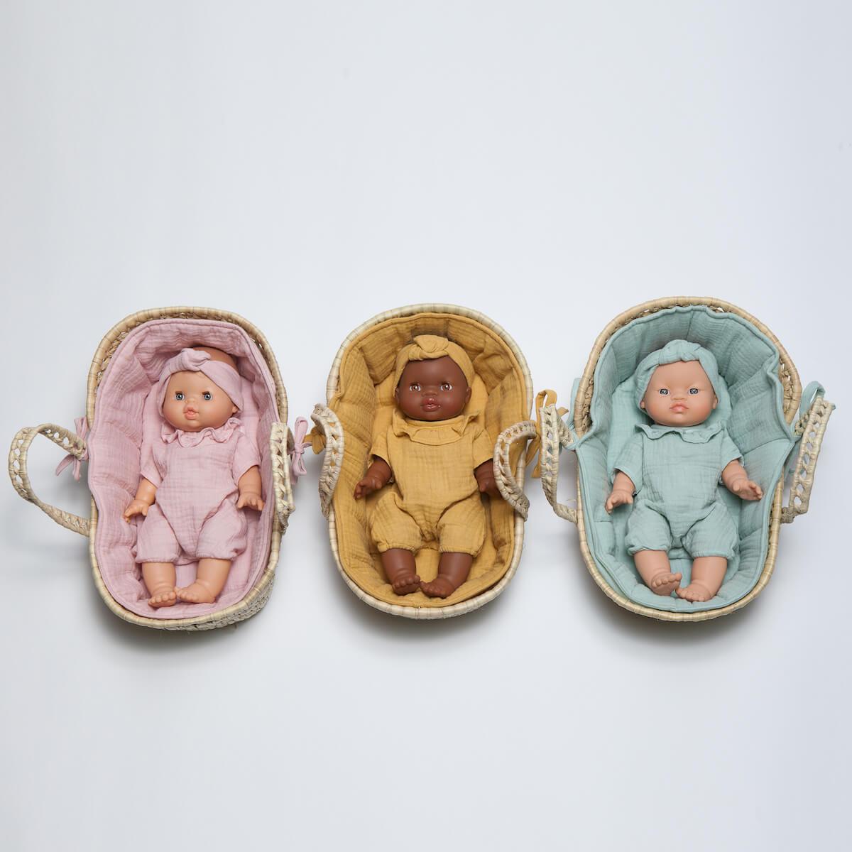 Couffin poupée en feuilles de palmier BOBBLE vert