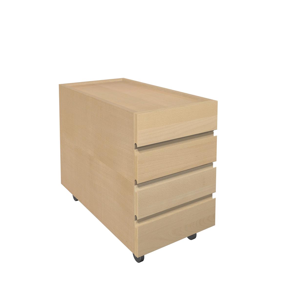 Drawer unit on castors ZIGGY de Breuyn solid beech finish natural 