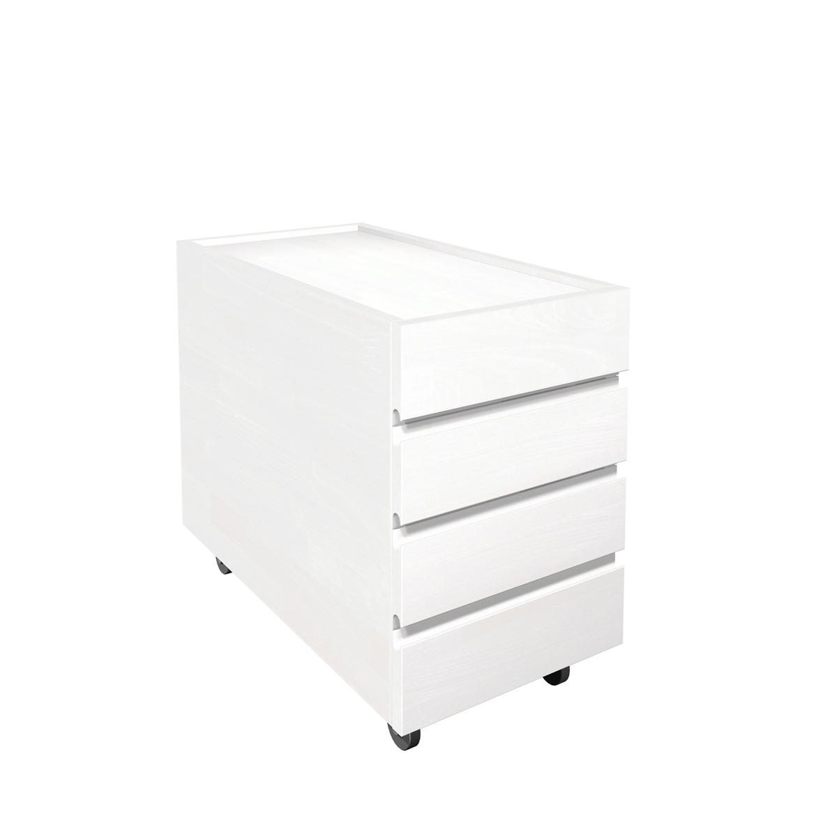 Drawer unit on castors ZIGGY de Breuyn solid beech finish white 