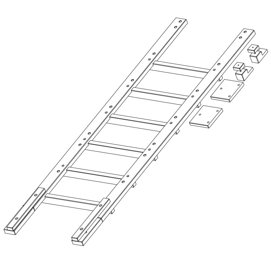 Échelle frontale lit mezzanine 90-140x200cm Montessori 7 in 1 DESTYLE de Breuyn laqué blanc