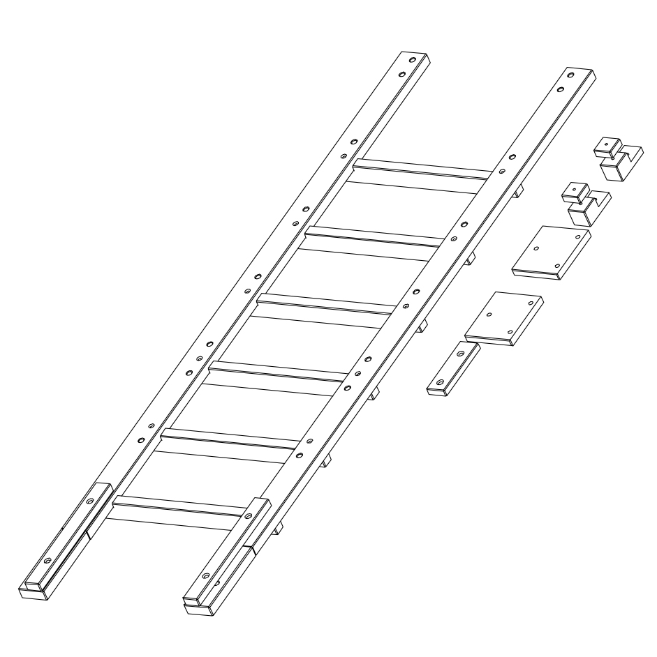 Échelle latérale lit mezzanine DESTYLE de Breuyn laqué blanc