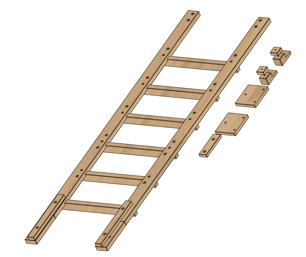 Échelle latérale lit mezzanine DESTYLE de Breuyn naturel