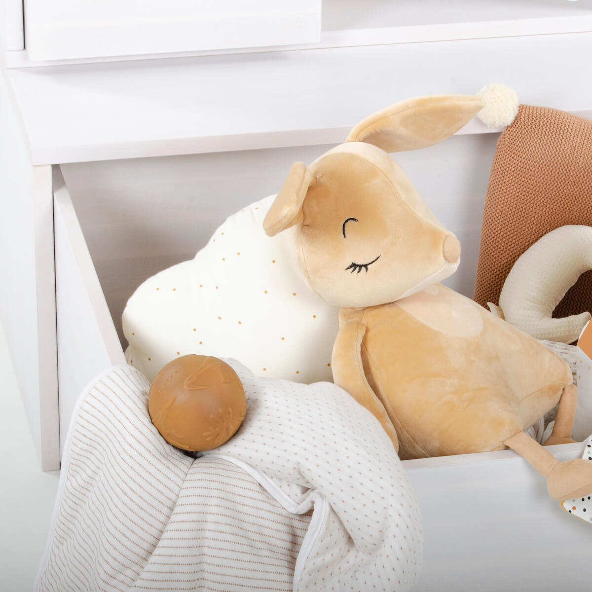 Ensemble coffre à roulette tablette supérieure DELUXE fintion blanchi