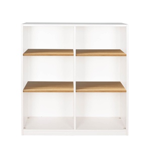 Grande étagère KASVA Mdf blanc laqué-chêne