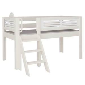 Halbhohes Bett Tatü Treppe DELUXE de Breuyn geweißt