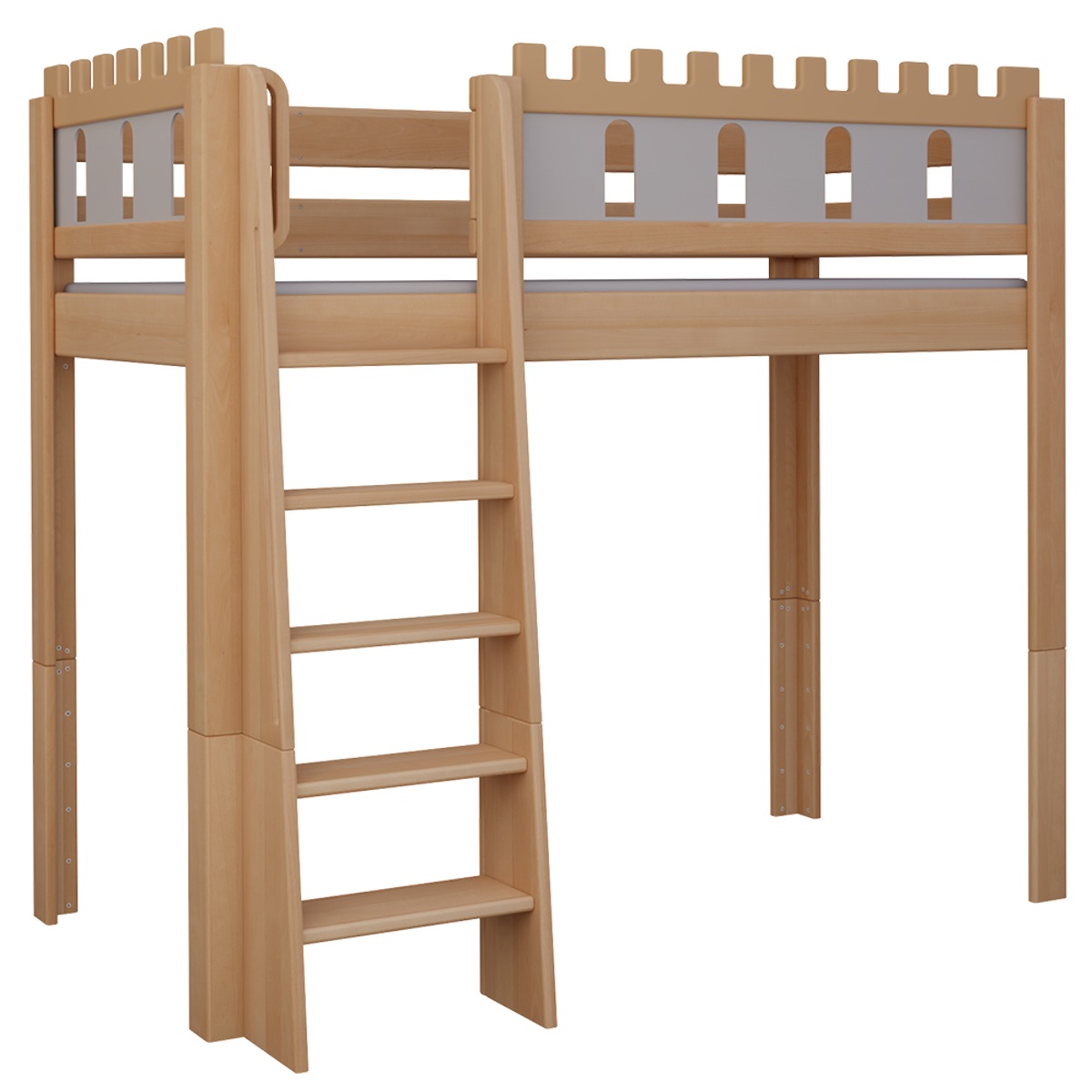 High sleeper bed Castle DELUXE de Breuyn natural-grey