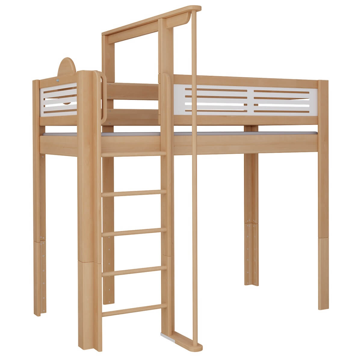 High sleeper bed Tatü climbing pole DELUXE de Breuyn natural-whitened