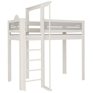 High sleeper bed Tatü climbing pole DELUXE de Breuyn whitened-grey