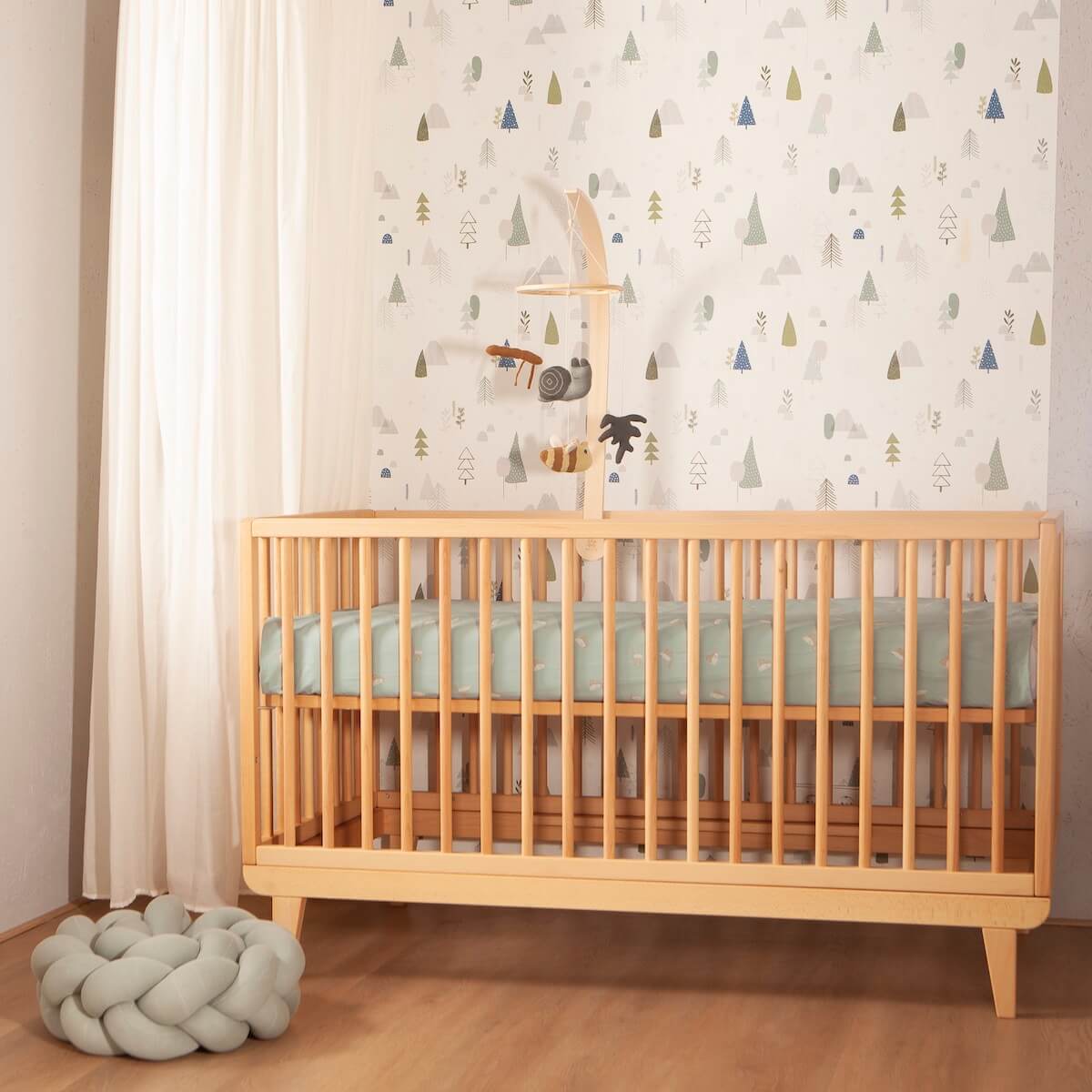 Housse de couette Baby DUCKS bleue beige 100x140cm et taie 40x40cm