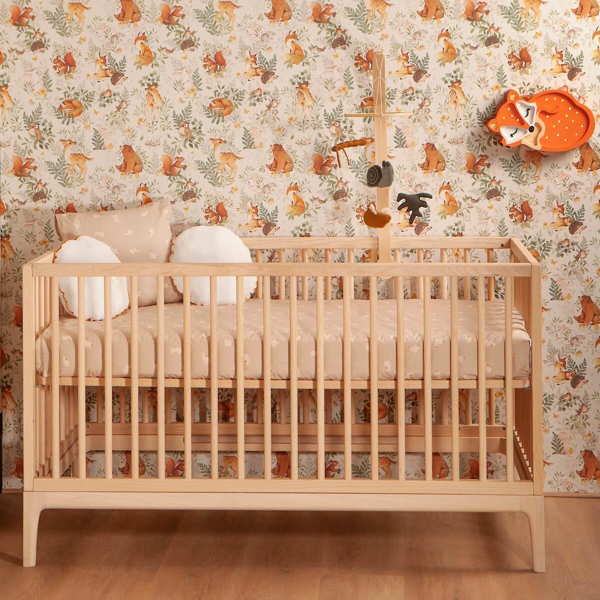 Housse de couette Baby RABBITS beige 100x140cm et taie 40x40cm