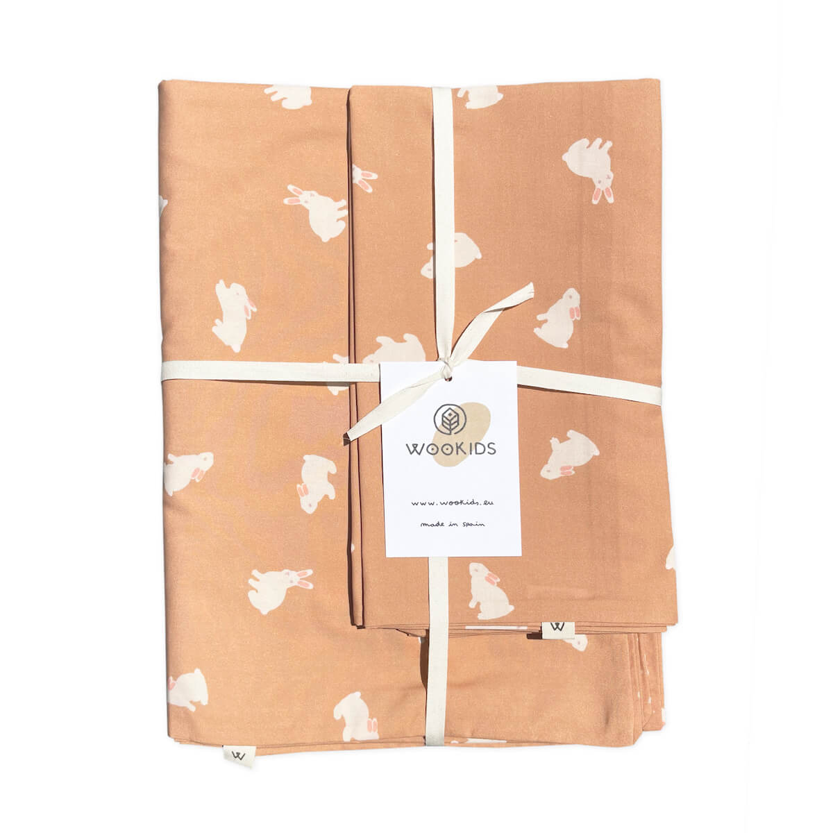 Housse de couette Baby RABBITS orange 100x140cm et taie 40x40cm