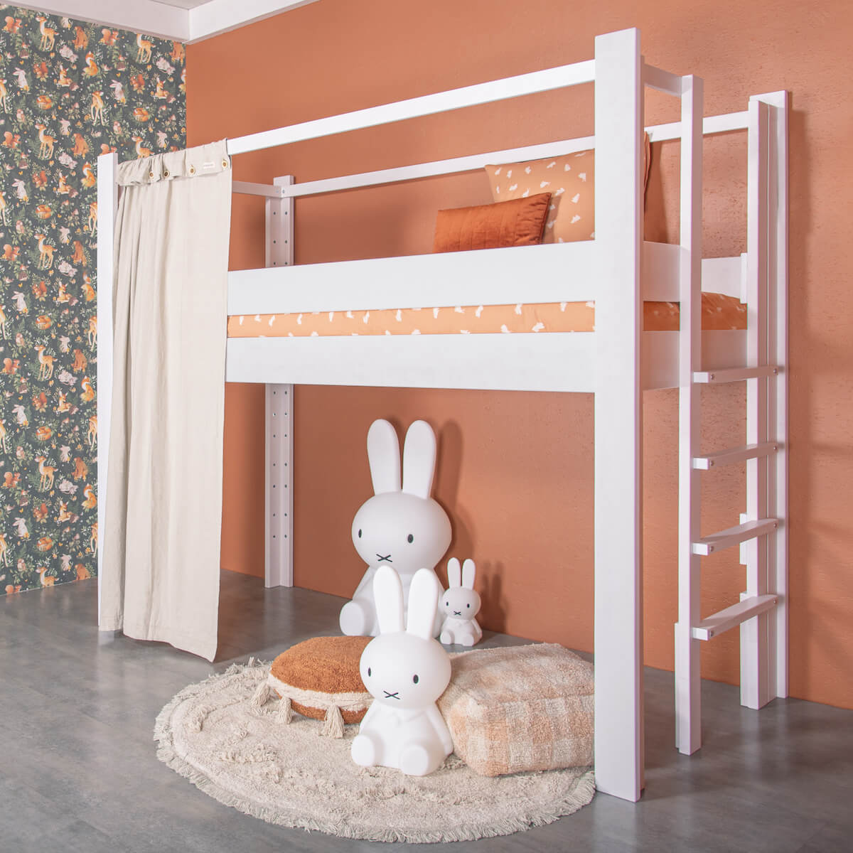 Housse de couette Kids RABBITS orange 140x200cm et taie 60x60cm