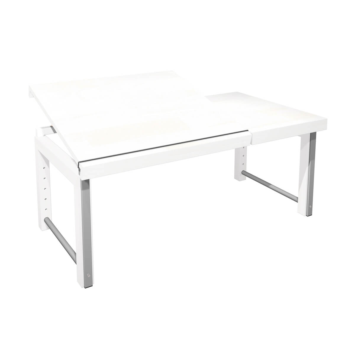 Inclining desk 2/3 ZIGGY de Breuyn solid beech finish white - metal grey 