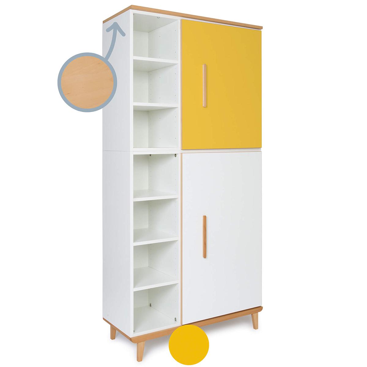 Kleiderschank 198cm 2-türig NADO sunshine yellow-white