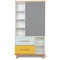 Kleiderschrank 173 cm 1-türig 2 Schubladen NADO Retro Buche slate grey-mint-sunshine yellow