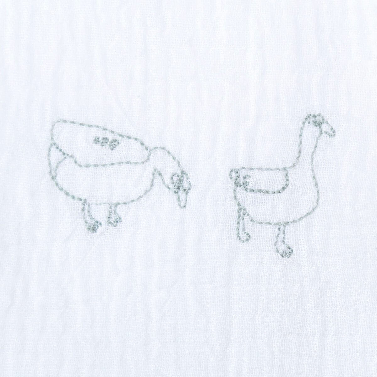 Lange mousseline DUCKS brodé bleu 70x70cm