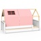 Lit au sol cabane Montessori barrière simple KASVA textiles Viena pink