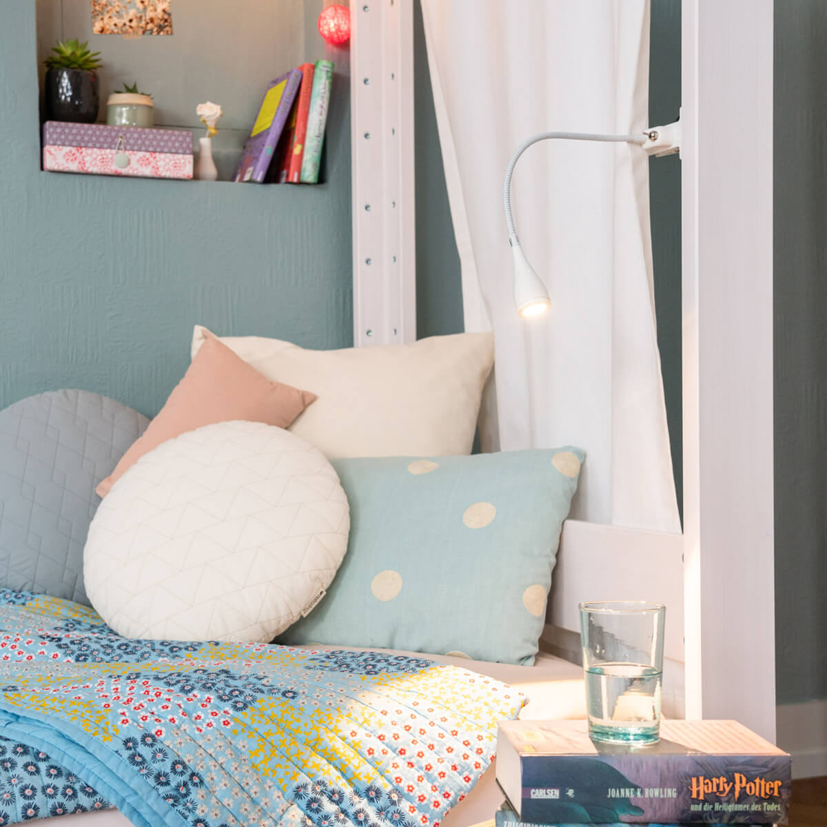 Lit baldaquin 90x200cm DESTYLE de Breuyn blanchi