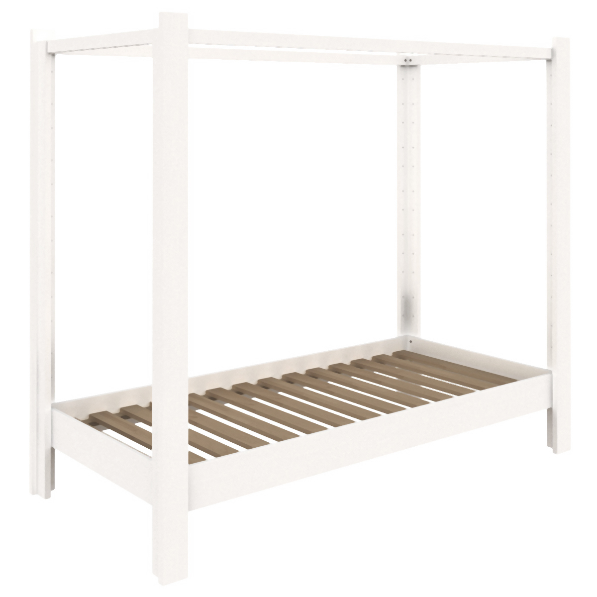 Lit baldaquin 90x200cm DESTYLE de Breuyn laqué blanc