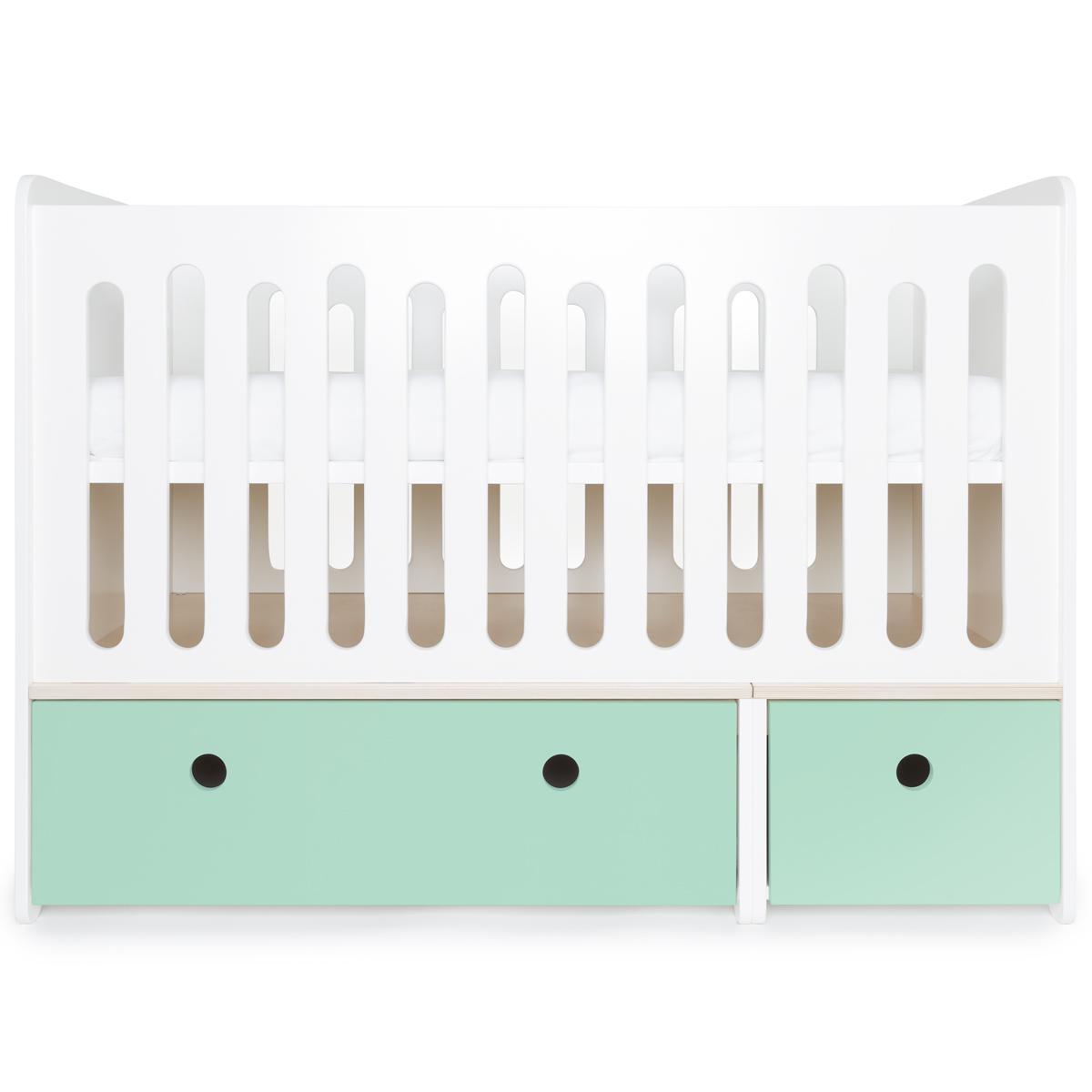 Lit bébé évolutif 70x140cm COLORFLEX mint