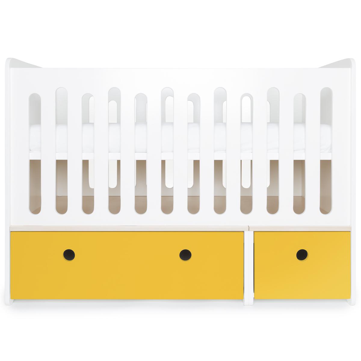 Lit bébé évolutif 70x140cm COLORFLEX nectar yellow 