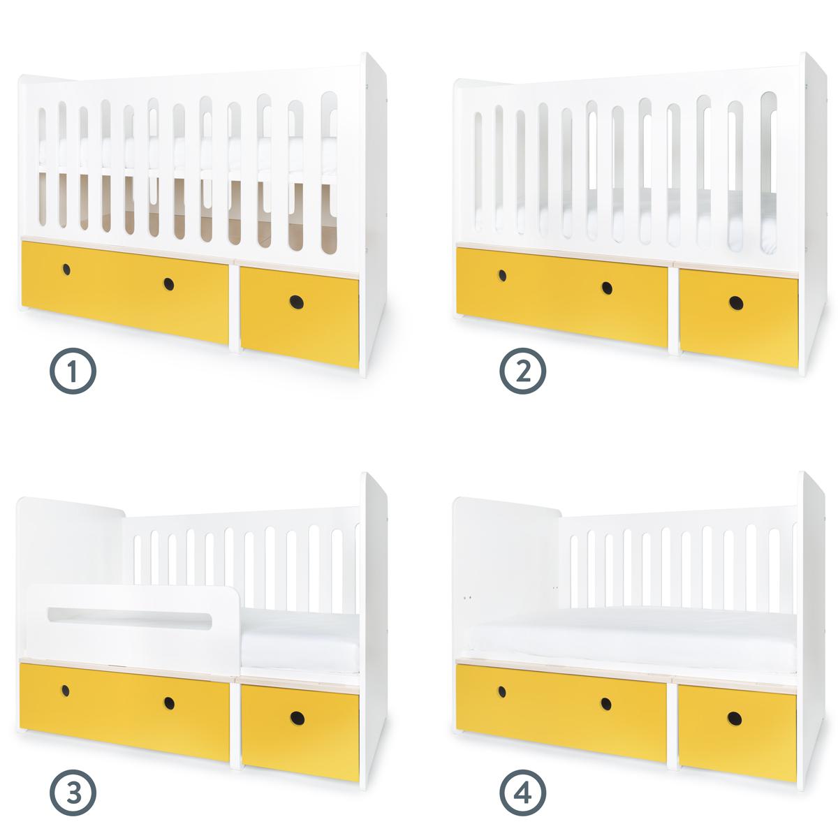 Lit bébé évolutif 70x140cm COLORFLEX nectar yellow 