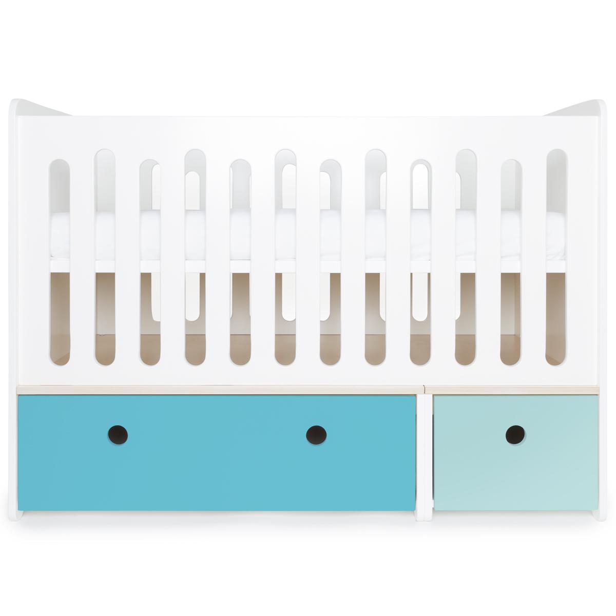 Lit bébé évolutif 70x140cm COLORFLEX paradise blue-sky blue 