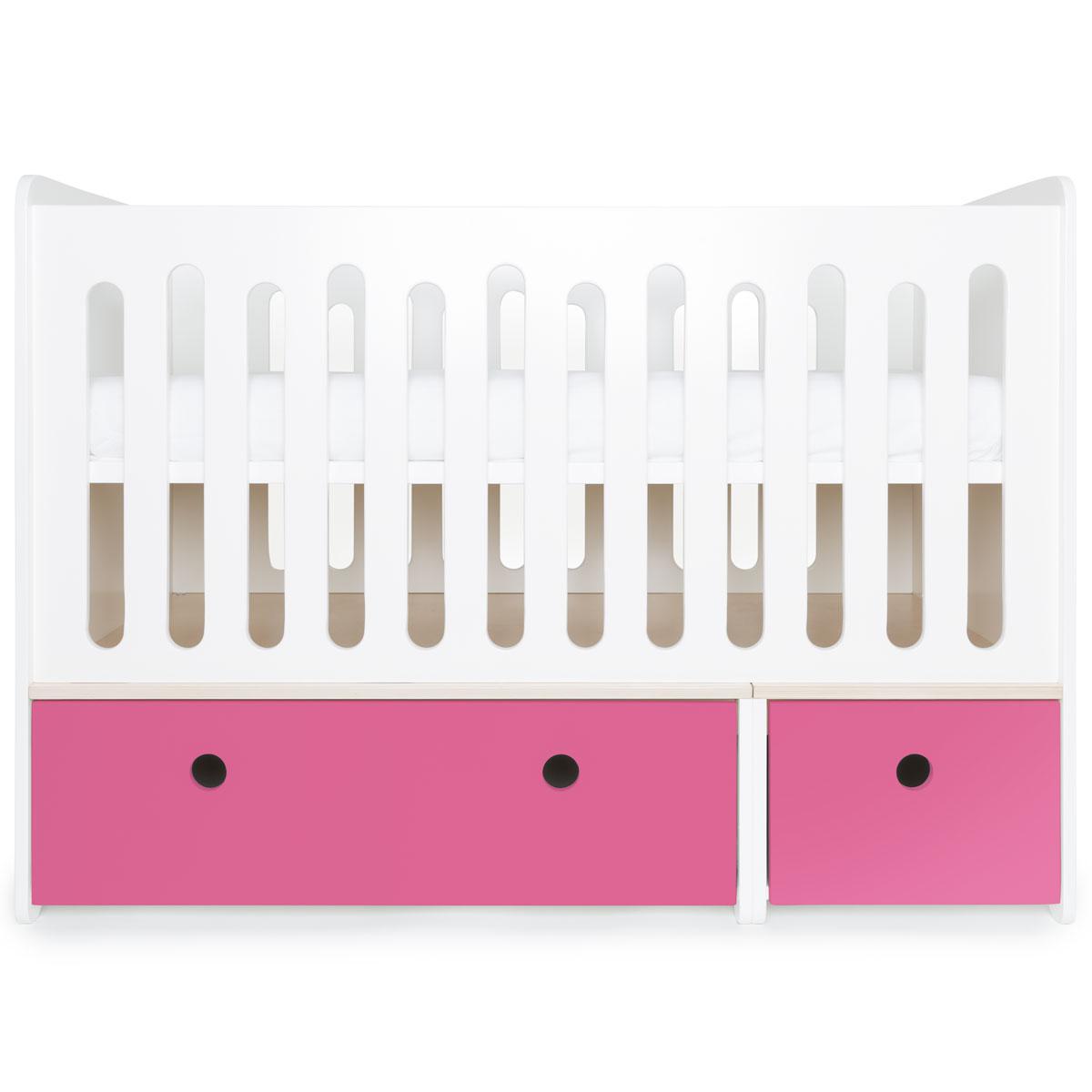 Lit bébé évolutif 70x140cm COLORFLEX pink