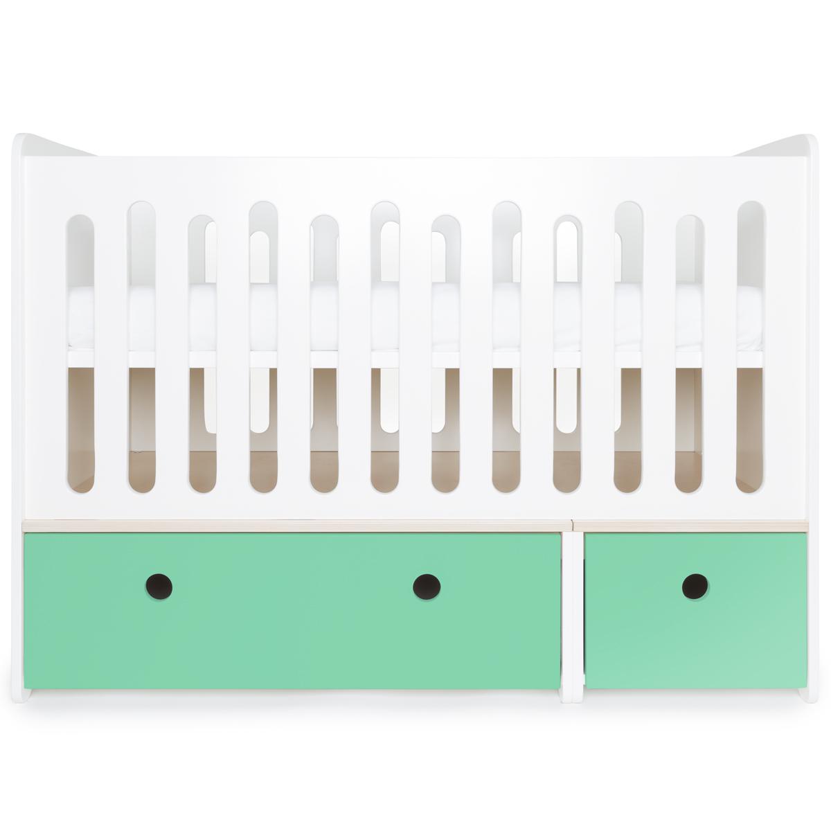 Lit bébé évolutif 70x140cm COLORFLEX sea foam