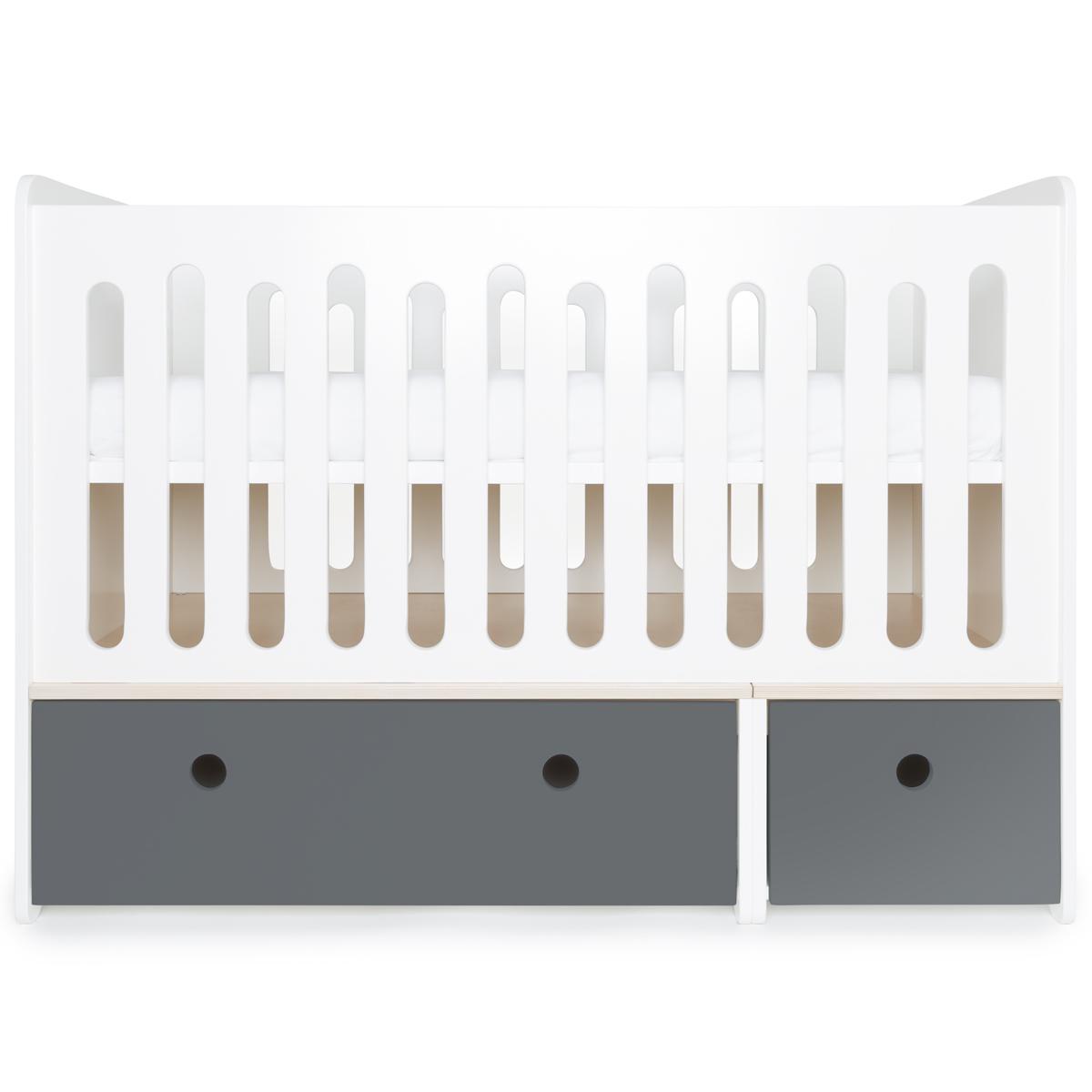 Lit bébé évolutif 70x140cm COLORFLEX space grey 